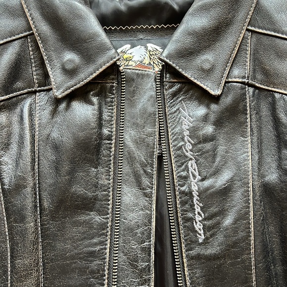 Harley Davidson Genuine Leather Distressed Leather Jacket - Picture 2 of 5